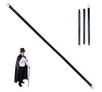 Jcasbdn Cane Noire, Magique en Plastique de 40 Pouces avec Capuchons Blancs, Canne de Costume d'halloween détachable pour Les Fournitures Costumes fête d'halloween