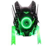Jcasbdn Punk Mask LED Round Light Cool Casque Futuriste Style Cyber Mask Techwear For Party Music Festival Cosplay