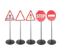 Jcasbdn Signes de Circulation pour Les Enfants 5pcs / Ensemble Signes de Route en Plastique Non Toxique Amovible 28 Pouces décor la Circulation éducative