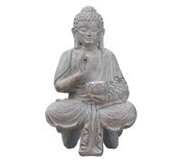 Jcasbdn Statue de Bouddha d'extérieur - Statues de Bouddha Jardin Zen - Statues avec Lampes solaires - Ornements Solaire Style 2