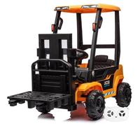JCB Chariot Élévateur Électrique 12V - Jaune - 2 à 6 ans - Licence Officielle - Fourche Fonctionnelle - Palette Incluse