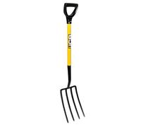JCB - Fourche de jardin professionnelle solide forgée - Fourche de jardin légère - Outil de jardinage professionnel à long manche en métal robuste - Amélioration de la maison, creuser, éliminer