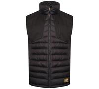JCB - Gilet rembourré hybride noir - Tissu résistant à l'eau - Doublure softshell - Poches fonctionnelles, rembourrage en polyester et fermeture éclair intégrale sur le devant, Noir , XL