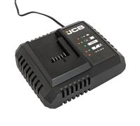 JCB JCB-18FC-9 Chargeur rapide professionnel 18 V 9,0 A pour batteries Li-Ion - Toutes les batteries chargées en 45 minutes - Deux fois plus rapide que un chargeur 4,5 A