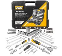 JCB Jeu d'outils 82 pièces 1/4", 1/2" (6 pans) (4-32 mm) / Mallette à outils Kit d'outils