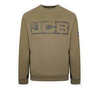 JCB - Sweat-shirt Trade Crew fabriqué avec 80 % coton et 20 % polyester pour homme, détails de la marque : tissu Cordura, coudières, vêtements pour homme, 320 g/m², vert olive, M