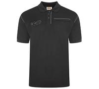 JCB Workwear Polo de travail pour homme avec poche zippée pour téléphone 100 % coton Noir, Noir , XXL