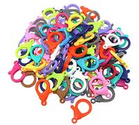 JCBIZ Lot de 100 fermoirs mousquetons multicolores en plastique dur 35 x 15 mm