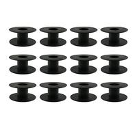 JCBIZ Lot de 12 bobines vides en plastique noir de 69 mm pour ruban, perlage, fil de corde, bobine