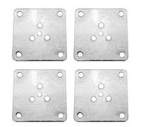 JCBIZ Lot de 4 plaques de fixation pour pieds de meubles avec vis pour canapé, chaise, sièges, meubles, 70 x 70 mm