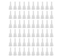 JCBIZ Lot de 60 bouchons anti-vol longs en plastique transparent avec trou de 0,6 mm - Anneaux d'étanchéité intégrés pour huiles de massage, aromathérapie et flacons de laboratoire