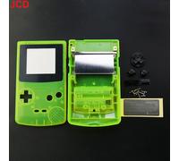 Jcd-Coque De Jeu En Plastique Pour Console De Jeu Gbc,Housse De Boîtier Pour Document Délibérément Garçon,Coque Avec Kits De Boutons,Pièce D'étiquette Autocollante - Type Transparent Green