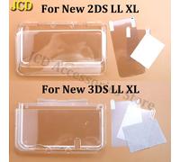 JCD pour nouveau 2DS 3DS XL LL coque fendue transparente housse de protection Film d'écran protecteur d'écran LCD New 3DS LL Shell