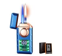 JCFHQGHR Briquet Coupe-Vent Intelligent en métal à Commande vocale, Double Flamme commutable avec Affichage LED, Cadeau for Homme(C)