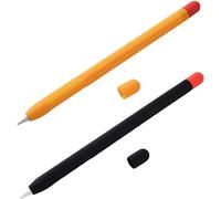 Jchenye 2 Piece Apple Pencil Silicone Case Ultra-Thin Apple Pencil Case, Compatible With Apple Pencil 2nd Generation And Apple Pencil Pro (2-Pack, Black + Orange)