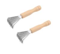 JchEnye 2 Piece Hair Cleaning Brush, Brush Cleaner Comb Cleaning Brush Tool with Wooden Handle for All Brush Sizes Hair Brush Cleaner, Comb Cleaning Brush for Removal from Hair Brushes and Combs