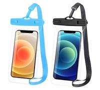 JchEnye 2 sacs pour téléphone portable étanches, housses universelles pour téléphone portable sous l'eau, compatibles avec iPhone 14, 13, 13, 13, 12, 11 Pro, XR, X, SE, et Samsung Galaxy S22.