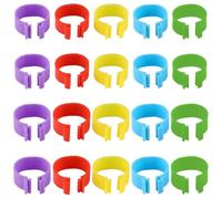 JchEnye 20 bagues d'identification en Plastique pour Poulets, adaptées aux volailles, Bandes d'identification Multicolores pour Poulets, Canards, Pigeons et Autres Petits Animaux