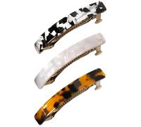 JchEnye 3 petites barrettes rectangulaires à fleurs, barrettes de style français pour femmes élégantes, accessoires pour cheveux originaux femmes.