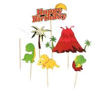 JchEnye Ensemble de 8 décorations pour gâteau sur le thème des dinosaures Décorations pour gâteau d'anniversaire sur le thème des dinosaures fêtes d'enfants pour pâtisseries et desserts