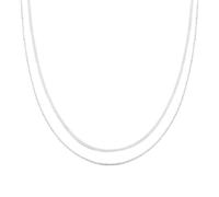 JchEnye Lot de 2 Colliers Serpent en Argent Dames Chaîne Plate plaquée Or Blanc Collier Serpent Ajustable Cadeau