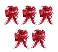 JchEnye Lot de 5 nœuds cadeaux géants rouges Décorations festives de Noël pour emballages cadeaux Grands nœuds papillon pour décorations de voiture, mariages, nouvelles maisons, fêtes, célébrations