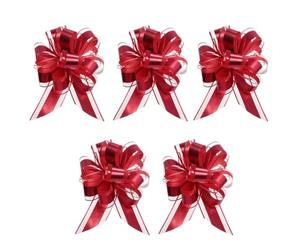 JchEnye Lot de 5 nœuds cadeaux géants rouges Décorations festives de Noël pour emballages cadeaux Grands nœuds papillon pour décorations de voiture, mariages, nouvelles maisons, fêtes, célébrations