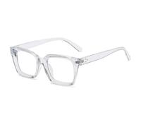 JchEnye Lunettes à lumière bleue, pour hommes et femmes, monture avec verres transparents, monture carrée, accessoires tendance