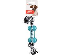 JCHIEN DJENGO Corde avec OS pour Chien TPR Bleu 25CM