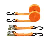 JCHL Lot de 2 sangles d'arrimage à cliquet avec crochets en S revêtus d'une capacité de 453,6 kg