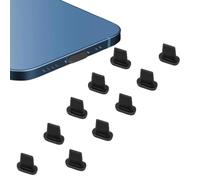 JCKD 10 Pièces Housse en Silicone Bouchon Anti - poussière Noir Bouchon Anti - poussière Bouchon de Protection Compatible avec iPhone 14 Pro Max 13plus 12 11 8 7 x Mini iPad et airpods
