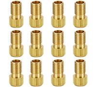 JCKD 12 pièces Adaptateur de Valve de vélo, Adaptateur de Valve français avec Bague d'étanchéité, Valve DV et SV à AV, Adaptateur de Valve de Pneu, Adaptateur métallique de Valve de Voiture (Or)
