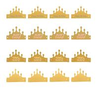 JCKD 16pcs or réglable en papier anniversaire couronne chapeaux, accessoires de vêtements, couronne de fête, chapeau d'anniversaire, roi habiller pour les enfants fête adulte célébration