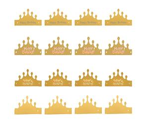JCKD 16pcs or réglable en papier anniversaire couronne chapeaux, accessoires de vêtements, couronne de fête, chapeau d'anniversaire, roi habiller pour les enfants fête adulte célébration