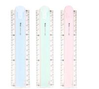 JCKD 3pcs règle pliable, règle pliante multifonctionnelle en plastique, règle de mesure pliable, convient à la papeterie étudiante ou aux fournitures de bureau/rangement pratique (3 couleurs)