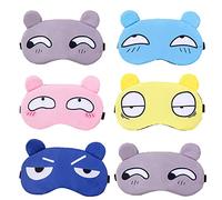 JCKD 6 pièces mignon dormir les yeux bandés doux moelleux couverture yeux bandeau bouclier voyage dormir pour masque pour les yeux masque de sommeil enfants filles femme dame rêverie masque de sommeil
