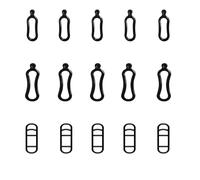 JCKD JCKD15pcs Noir vélo élastique Anneau en Caoutchouc Silicone Bande élastique Support de Remplacement, Accessoires de vélo LED Light, Mountain Bike Light Lampe de Poche Support de Guidon élastique