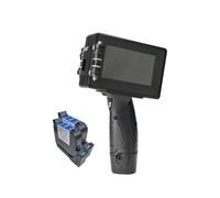 JCKJWL Imprimante à Jet d'encre portative, 25.4mm, Code de lot à Barres, Date Variable, numéro, Date d'expiration, étiquette, Portable Impression multiformat(1SET with 2BLACK Ink)