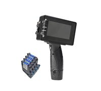 JCKJWL Imprimante à Jet d'encre portative, 25.4mm, Code de lot à Barres, Date Variable, numéro, Date d'expiration, étiquette, Portable Impression multiformat(1SET with 4BLACK Ink)