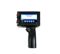 JCKJWL Imprimante à Jet d'encre Thermique portative de 12.7mm, Machine de Codage d'étiquettes de Date et de Logo, Compteur de Codes-Barres QR Non chiffré Impression multiformat(with 2 Ink)