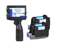 JCKJWL Imprimante portative Intelligente à Jet d'encre for étiquettes, Date de Production, Code QR, Prend en Charge Plusieurs Langues sans décoloration Impression multiformat(Printer-4 Ink)