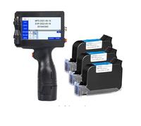 JCKJWL Imprimante portative Intelligente à Jet d'encre for étiquettes, Date de Production, Code QR, Prend en Charge Plusieurs Langues sans décoloration Impression multiformat(Printer-3 Ink)