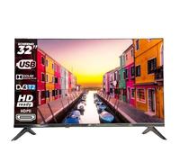 JCL TV Téléviseur 32 pouces HD Ready 720p, signal ATV/DVB-T/T2/C/S/S2, 2 x HDMI, USB, Dolby Digital Plus
