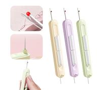 JClorix Enfile-Aiguille & Découseur 2-en-1 - 3pcs Outils Télescopiques pour Machine à Coudre et Couture à la Main | Design Double Tête Protégée, Outil d’Enfile Aiguille pour Seniors & Débutants