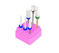JCMASTER 5 x Embout Ponceuse Ongles en Céramique, Forets à Ongles Professionnels Manucure Pédicure pour Retirer le Vernis/Gel les et les Cuticules