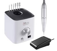 JCMASTER Ponceuse à Ongles Professionnelle 30 000 RPM - Faible Bruit, Anti-Vibration, Double Sens, Pédale + 6 Embouts - Pour Gel, Acrylique, Semi-Permanent & Manucure