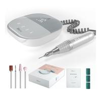 JCMASTER Ponceuse pour Ongles Professionnelle Rechargeable, 35000 tr/min, Écran LED Tactile, Kit Manucure Pédicure avec 4 Embouts pour Vernis Semi-Permanent/Gel/Faux Ongles