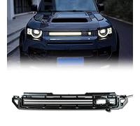 JCMLDN Maille de Gril de Pare-Chocs Avant de Voiture Calandre Grille de Ventilation avec lumière LED pour Land Rover Defender 90 110 2020 2021 2022 2023 Accessoires Auto