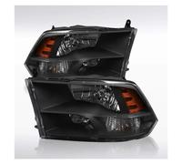JCMLDN Phares 2 Pièces Pour Dodge Pour RAM 1500/2500/3500 2009-2018 Phares Halogènes Style Double Lampe D'usine Noir Clair