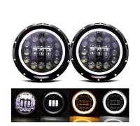 JCMLDN Phares 4X4 7 Pouces Phare LED DRL Pour Nissan Pour Patrol Y60 Phares Phare Feux phares(90W halo Headlight)